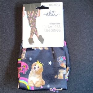 Capelli Fleece Lined Puppy Leggings size 12/14 NWT